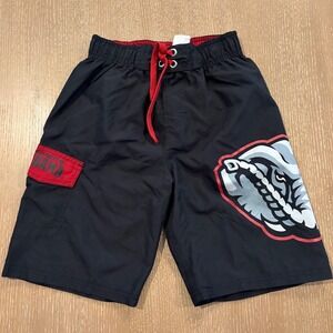 Alabama Crimson Tide Boys Swim Trunks Black Elephant Mascot Board Shorts M 10/12